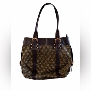 Dooney & Bourke Olive and Dark Brown Tote